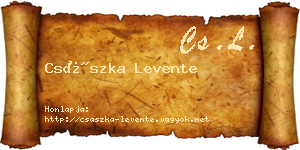 Császka Levente névjegykártya