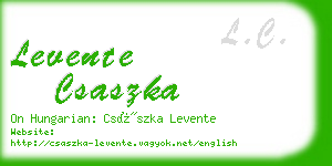 levente csaszka business card